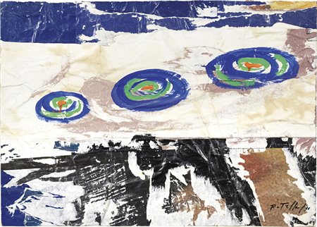 Mimmo Rotella, Catanzaro 1918 - Milano 2006, Tre Ufo, 1990, Décollage e...