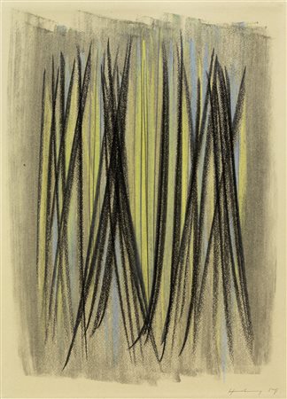 Hans Hartung, Lipsia 1904 - Antibes 1989, P 1959-102, 1959, Pastello su...