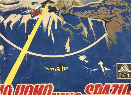 Mimmo Rotella, Catanzaro 1918 - Milano 2006, Espace, 1961, Décollage su tela,...