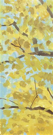 Alex Katz, New York 1927, Senza titolo, 2004, Olio su tavola, cm. 30,5x12,3,...