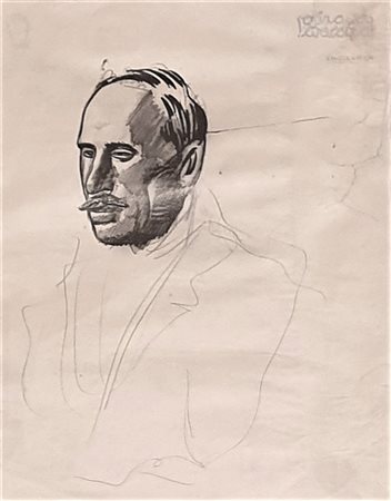 SIRONI MARIO (1885 - 1961) Busto d'uomo (1928) Inchiostro e matita su carta...