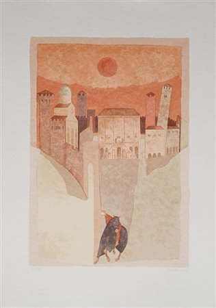 BORGHI LEO (1934) Senza titolo Litografia 80x60 cm Firma in basso a destra e...