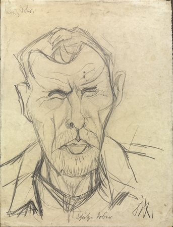 Otto Dix SCHUTZE DOBER matita di grafite su carta, cm 33x25 firmato e...