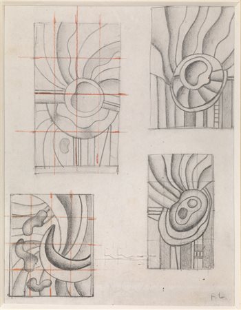 Fernand Leger ETUDES POUR DES COMPOSITIONS ABSTRAITES matita su carta, cm...