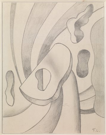 Fernand Leger ETUDE POUR UNE COMPOSITION MURALE matita su carta, cm 27x19...