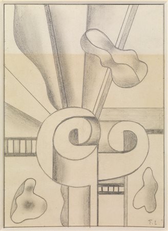 Fernand Leger COMPOSITION MURALE matita su carta, cm 27x19 siglato Autentica...