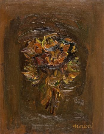 Ennio Morlotti FIORI olio su tela, cm 47x36,5 firmato sul retro: firmato e...