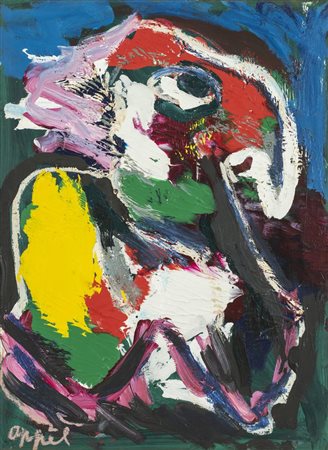 Karel Appel COMPOSIZIONE olio su tela, cm 75x55 firmato eseguito nel 1979...