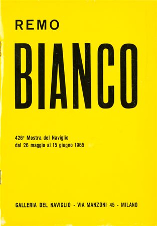 REMO BIANCO (1922-1988)Senza TitoloCatalogo della 426° mostra del Naviglio...