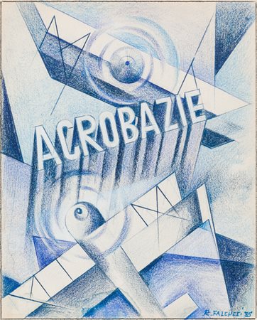 ROBERT FALCUCCI (1900-1989)Acrobazie, 1935Pastelli su cartacm 25,5x20,5Firma,...