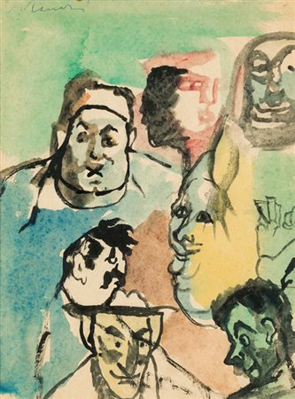 MINO MACCARI (1898-1989)FigureAcquerello su cartacm 24,7x18,4Firma al...