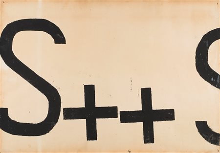 Jannis Kounellis Senza titolo 1960 tecnica mista su carta cm 70x100 Firmato e...