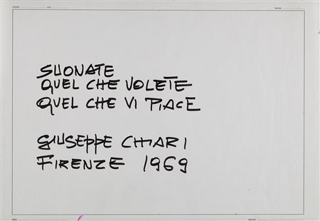 Giuseppe Chiari Suonate quel che volete 1969 pennarello su carta cm 32,5x47,5...