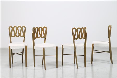 PONTI GIO' (1891 - 1979) Quattro sedie mod. 969. Legno laccato e tessuto. Cm...
