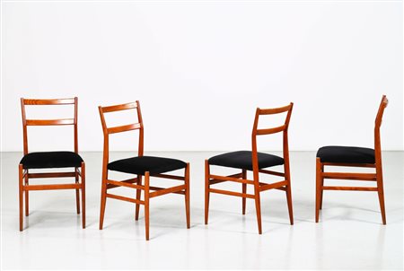 PONTI GIO' (1891 - 1979) Quattro sedie mod. Superleggera. Legno di frassino e...