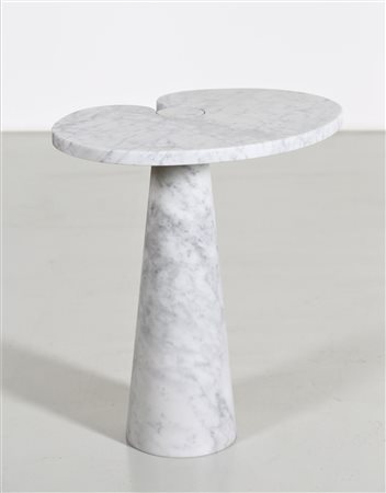 MANGIAROTTI ANGELO (n. 1921) Tavolino mod. Eros. Marmo bianco di Carrara. Cm...