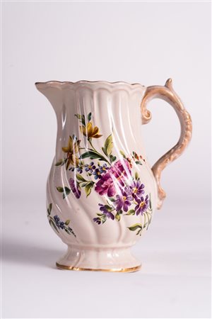 GALLE' EMILE (1846 - 1904) Vaso versatoio in ceramica con manico applicato a...