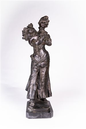 CIFARIELLO FILIPPO (1864 - 1936) La Sciantosa. Scultura in bronzo. Cm 23,00 x...