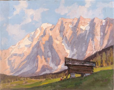 SALVIATI GIOVANNI (1881 - 1951) La Marmolada. Olio su tela . Cm 50,00 x...