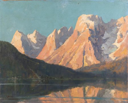 SALVIATI GIOVANNI (1881 - 1951) Lago di Misurina. Olio su tela . Cm 50,00 x...