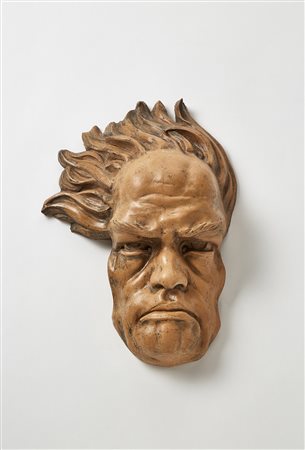 G. Mazzina "Testa di Beethoven"Maschera in terracotta raffigurante il volto...