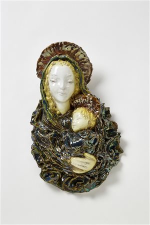 Manifattura Mazzotti Giuseppe Albisola "Madonna con bambino"Ceramica...