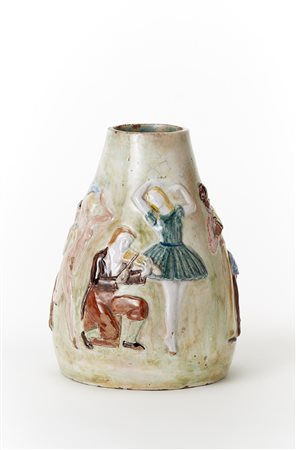 Alberto Rubboli (1888 - 1975)(Attribuito)Vaso in ceramica smaltata in...