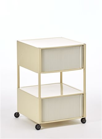 Joe Colombo (Milano 1930 - Milano 1971)Carrello con ripiani e scomparti...