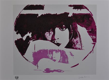 GIOSETTA FIORONI Doppio Liberty Violet Serigrafia polimaterica a carborundum...