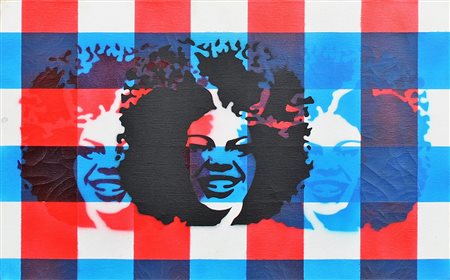 MARCO BOCCI African sisters Spray su tela Anno 2013 Dim. 24x40 Al verso data,...