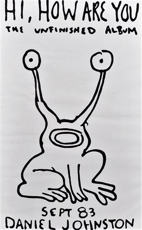 DANIEL JOHNSTON Senza titolo Poster Dim. 43x28 Firmato in basso al centro