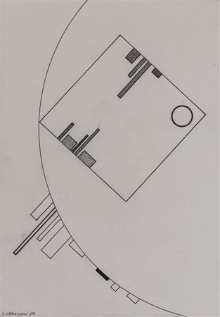 LUIGI VERONESI (1908 - 1998) Composizione 1976 China e matita su carta 36,5 x...