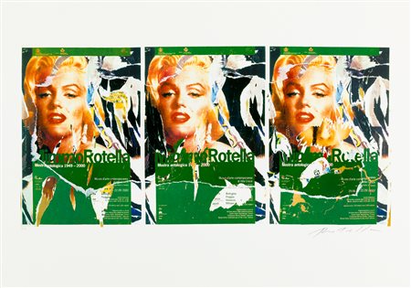 MIMMO ROTELLA (1918-2006)Omaggio a MarilynMultiplo décollagecm 70x100Firma e...