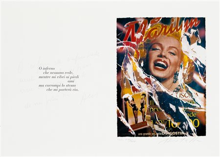 MIMMO ROTELLA (1918-2006)Bellezza EternaSerigrafia e décollages su carta con...