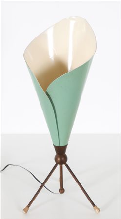 LELII ANGELO (1911 - 1979) Lampada da tavolo mod. Calla. Metallo laccato e...