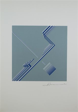 Ignoto COMPOSIZIONE serigrafia, cm 50x35 firmato e datato eseguito nel 1976