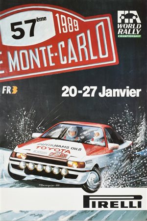 57ème RALLYE MONTE-CARLO 1989 cm 57x40 Manifesto originale del 57esimo Rally...