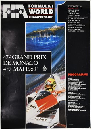 MANIFESTO 47ème GRAND PRIX MONACO 89 cm 40x60 Manifesto originale del 47esimo...