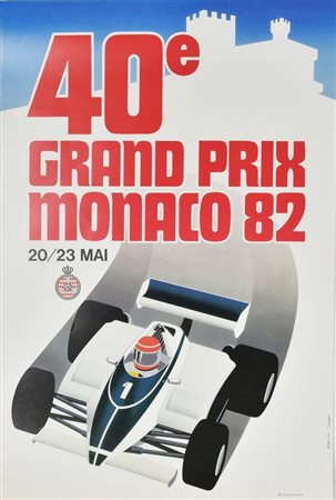 MANIFESTO 40ème GRAND PRIX MONACO 82 cm 60x40 Manifesto originale del 40esimo...