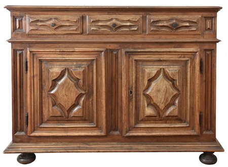 Credenza piemontese in noce cm 127x160x52 XVIII secolo A XVIII Century walnut...