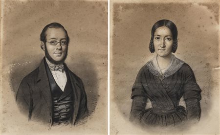 Jules Boilly (Parigi 1796 - 1874) "Ritratto di gentiluomo con occhiali" e...