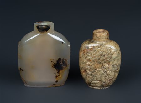 Arte Cinese  Two stone snuff bottles China, 19th century .