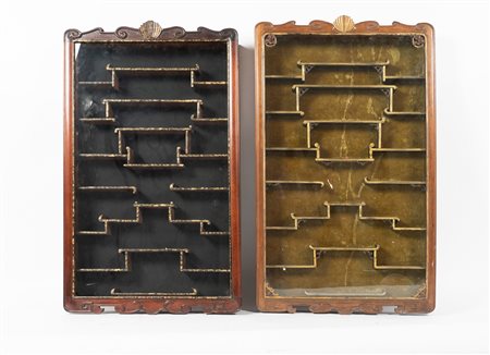 Arte Cinese  A pair of hard wood wall cabinets China, 19th century .