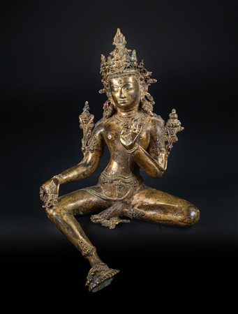 Arte Himalayana  A bronze figure of Maitreya Nepal, 20th century .