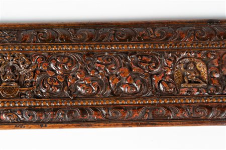 Arte Himalayana  A wooden book cover carved with Bodhisattvas Tibet, 19th century .