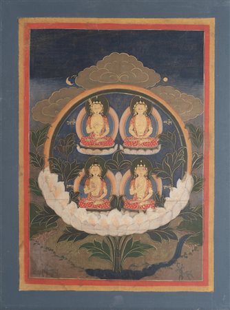 Arte Himalayana  Thangka depicting four Bodhisattvas Tibet, 18th-19th century .
