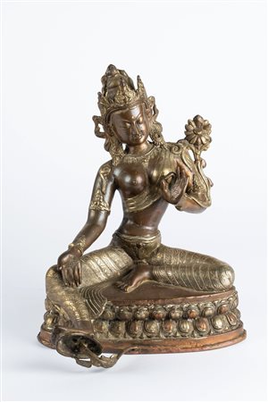 Arte Himalayana  A large bronze figure of Tara Nepal, 20th century .