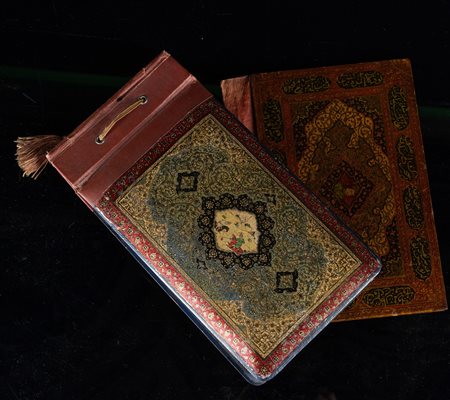 Arte Islamica  A Qajari book cover and an album of drawingsIran, 19th-20th century .