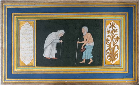 Arte Islamica  A miniature painting depicting two ascets India, Rajasthan, 20th century .