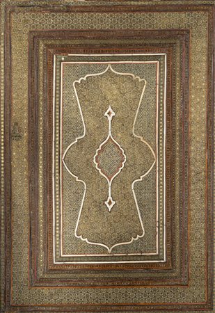 Arte Islamica  A fine Qajar Khatamkari wooden marquetry cover Persia, 19th century .